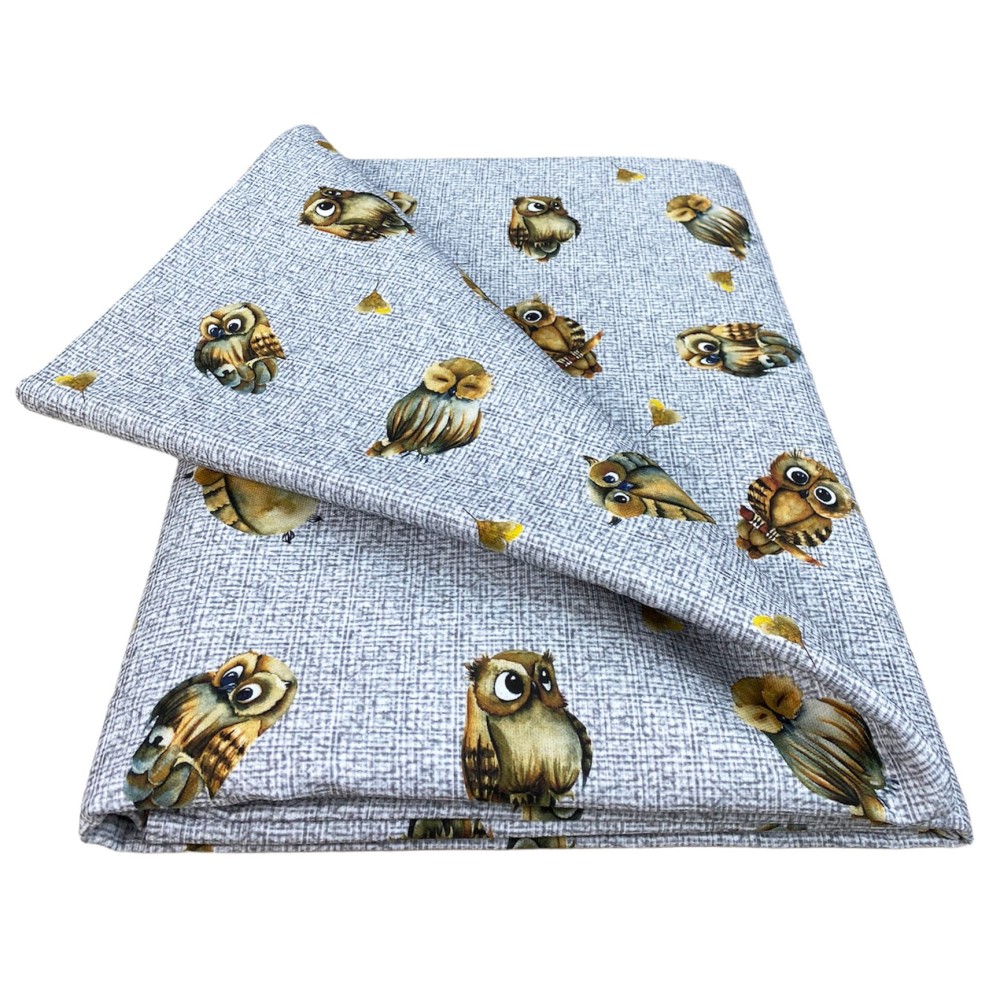 FUNDA DE DECORACIÓN FUNDA GRAN SCARF COLCHA funda de sofá tela DIGITY GUFI gufetti gris en puro algodón