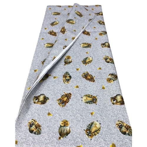 COUVERTURE DE SERVIETTE DE MEUBLES tous LES LITS DE GRAND FOULARDPREAD coverdivano tissu DIGITY OWLs gufetti gris en coton pur