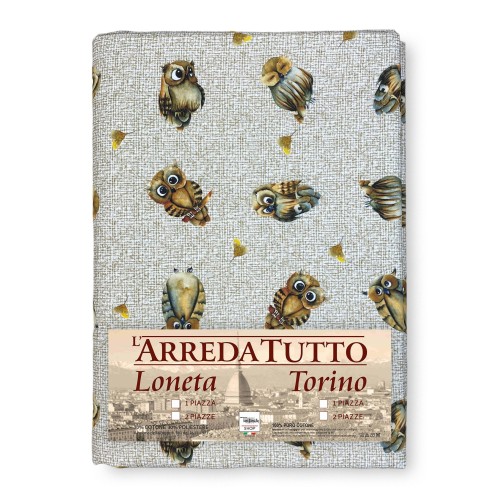 COUVERTURE DE SERVIETTE DE MEUBLES tous LES LITS DE GRAND FOULARDPREAD coverdivano tissu DIGITY OWLs gufetti beige en coton pur