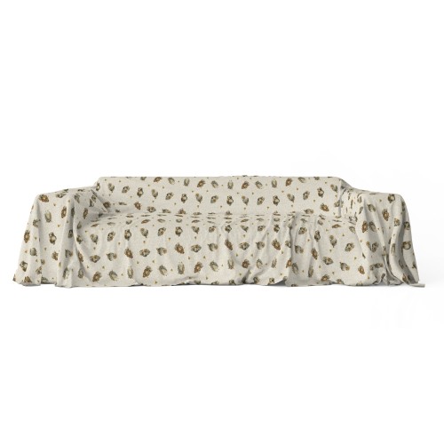 FUNDA DE TOALLA PARA MUEBLE GRAN SCARF COLCHA funda de sofá tela DIGITY GUFI gufetti beige en puro algodón