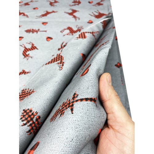 TABLEcloth GRIS FONCÉ DE COTON DE CERF