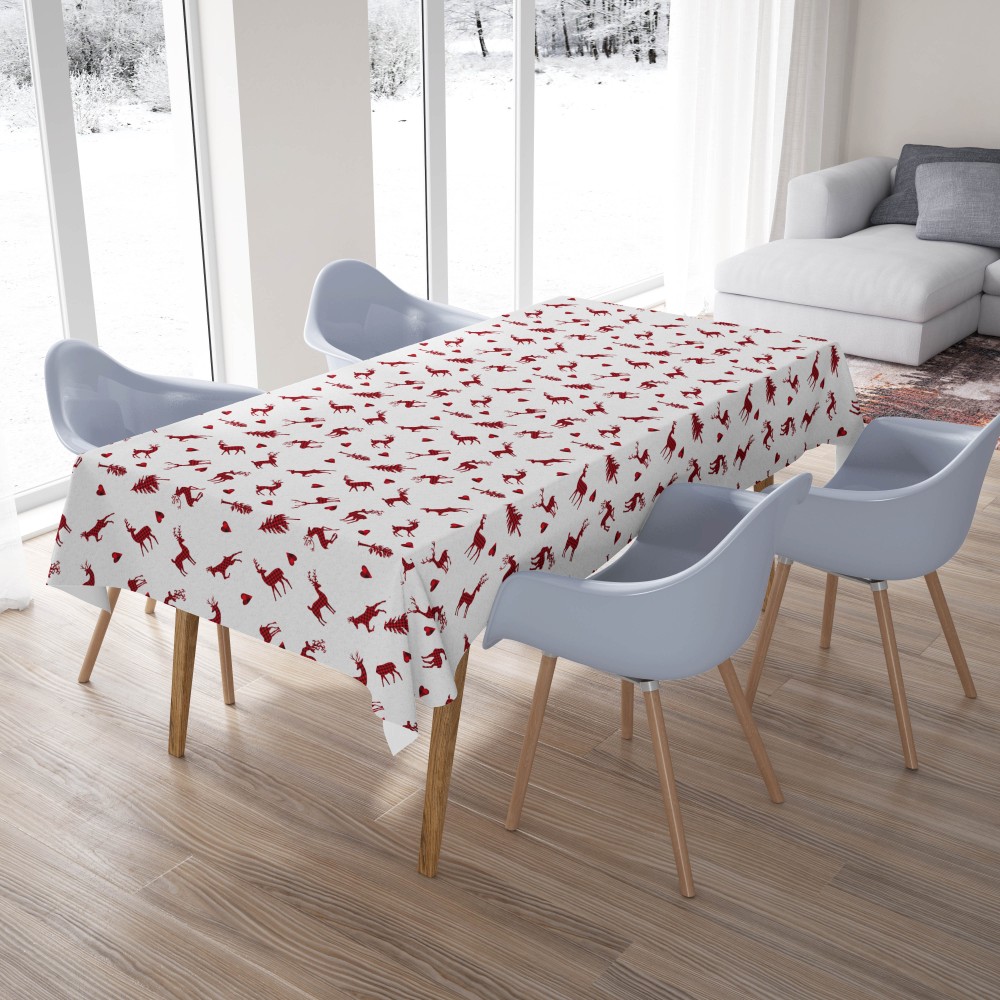 TABLEcloth EN COTON CERF GRIS CLAIR