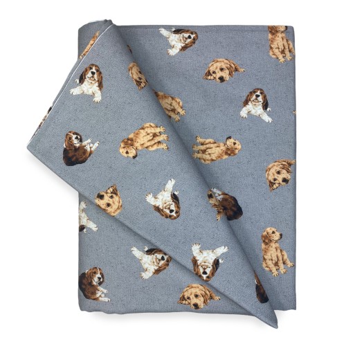 TOVAGLIA in cotone CANI grigio scuro