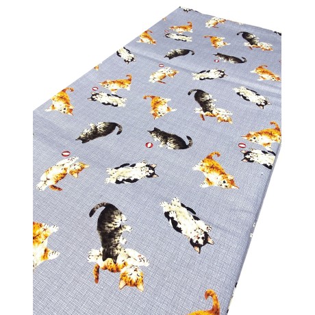 NAPPE GRISE DE COTON DE CHATON