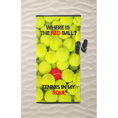 TENNIS BALL terry towel size large cm. 90 X 170
