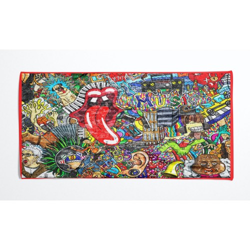 BEACH TOWEL in terry MURALES size large cm. 90 X 170