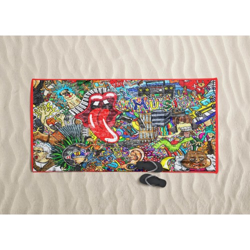 TOALLA DE PLAYA en rizo MURALES talla grande cm. 90 x 170