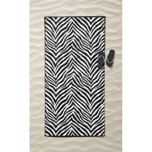 BEACH TOWEL in ZEBRA FOAM size large cm. 90 X 170