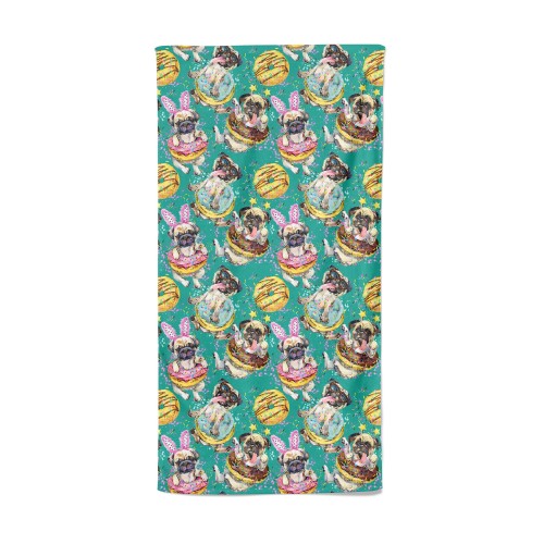 TELO MARE in spugna DONUTS DOG misura grande cm. 90 X 170