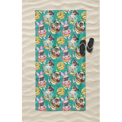 DONUTS DOG terry beach towel large cm. 90 X 170