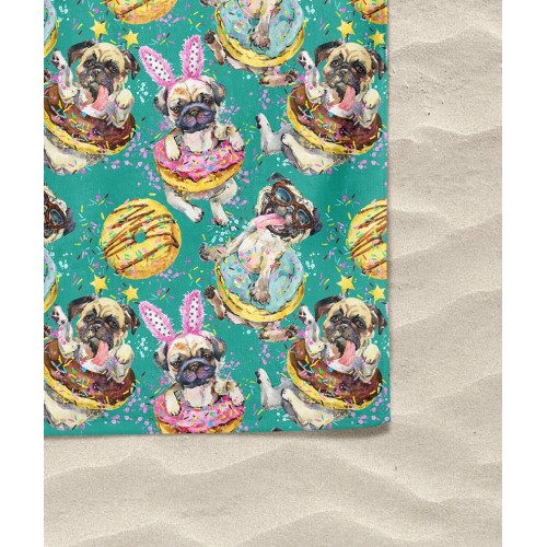 DONUTS DOG terry beach towel large cm. 90 X 170