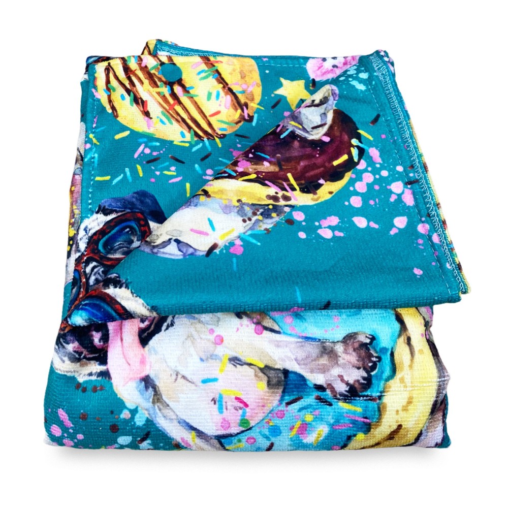 DONUTS DOG terry beach towel large cm. 90 X 170