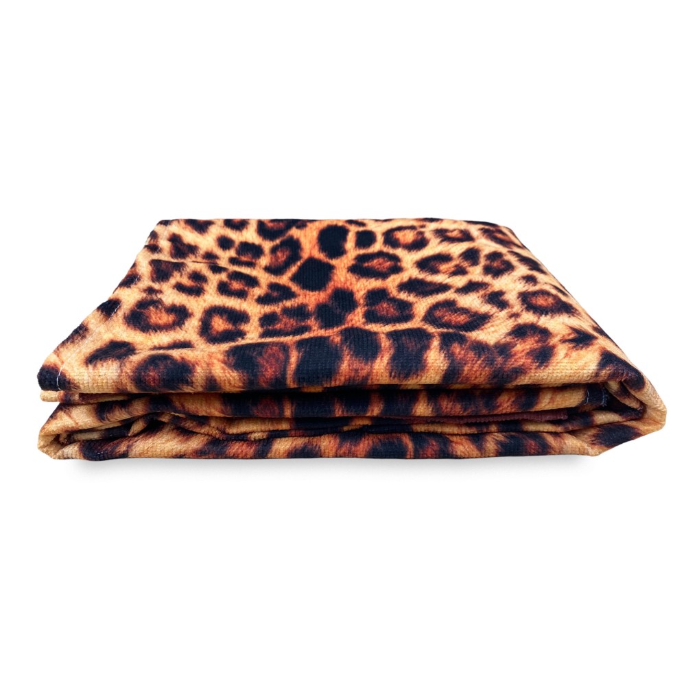 BEACH TOWEL in LEOPARD terry size large cm. 90 X 170