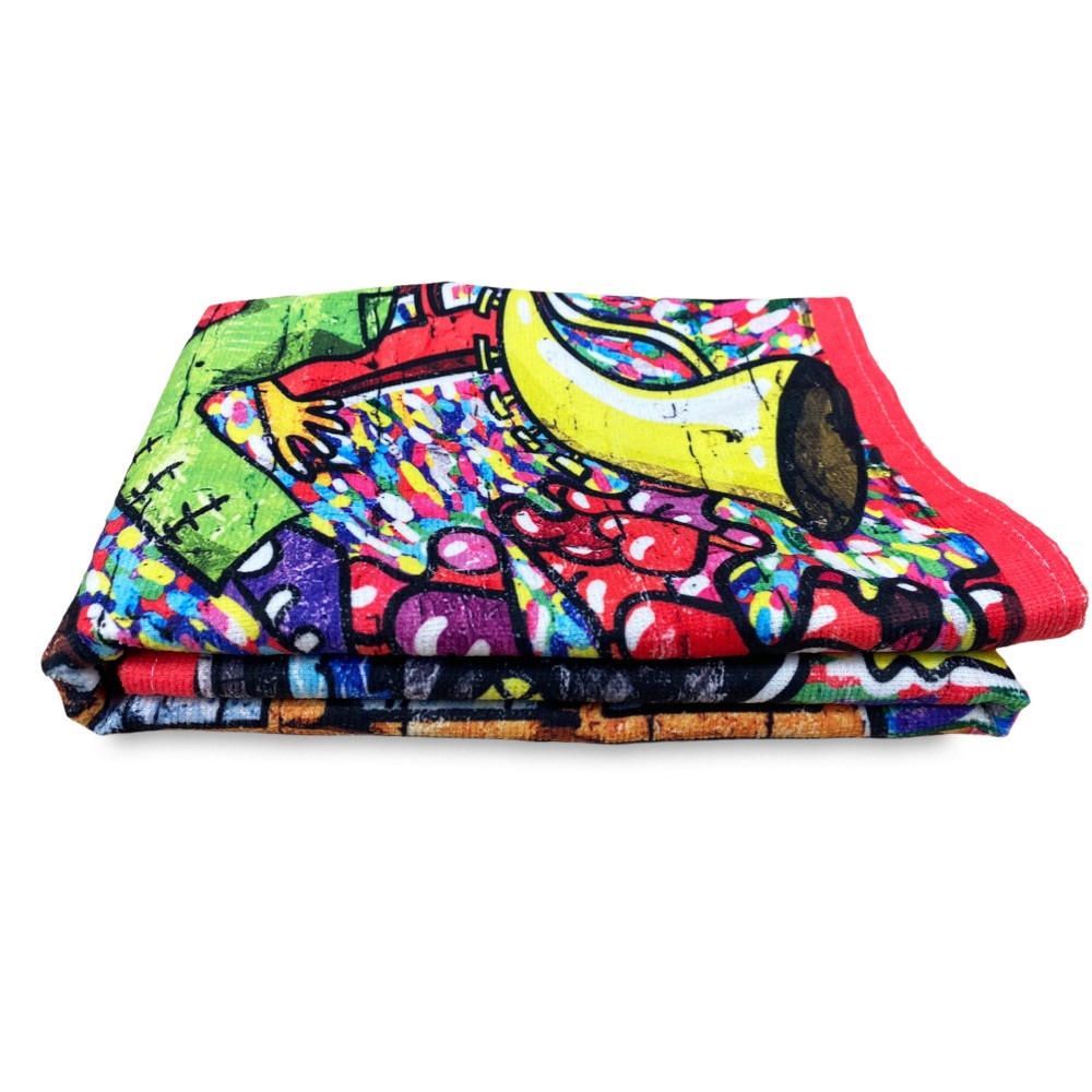 BEACH TOWEL in terry MURALES size large cm. 90 X 170