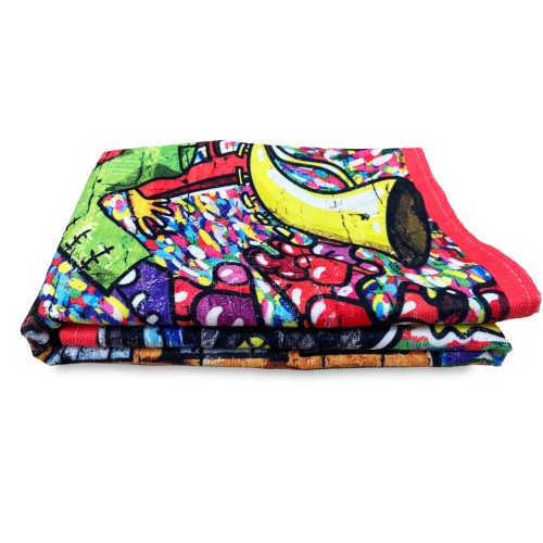 BEACH TOWEL in terry MURALES size large cm. 90 X 170