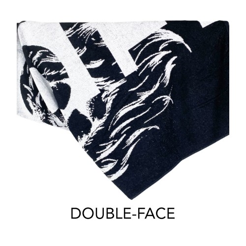 TELO MARE in spugna puro cotone LION misura grande cm. 90 X 170 e zaino spiaggia