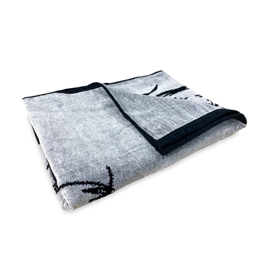 STRANDTUCH aus reinem Baumwollfrottee Löwe Größe Large cm. 90 X 170 und Strandrucksack