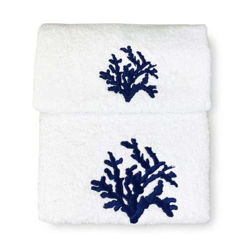 CORAL BLUE pure cotton towel set Made in Italy