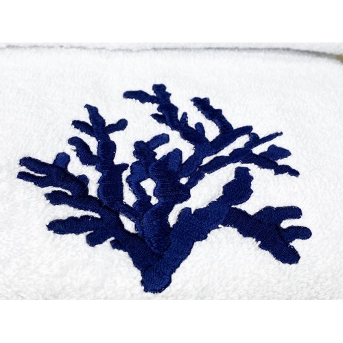 Juego de toallas de puro algodón CORAL BLUE Made in Italy