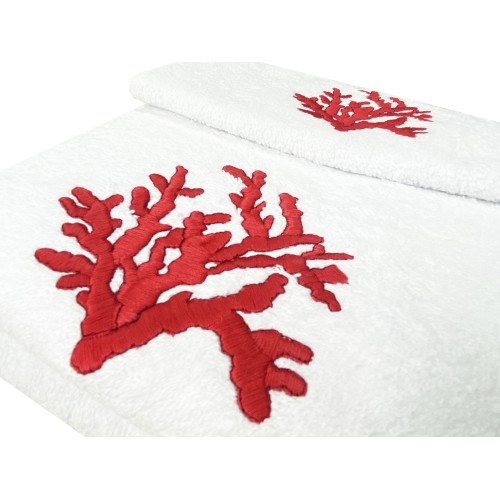 RED CORAL Handtuchset aus reiner Baumwolle Made in Italy