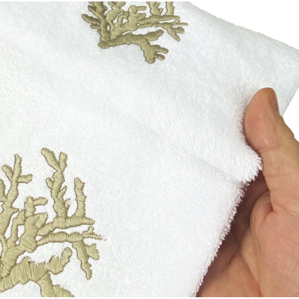 CORAL BEIGE pure cotton towel set Made in Italy
