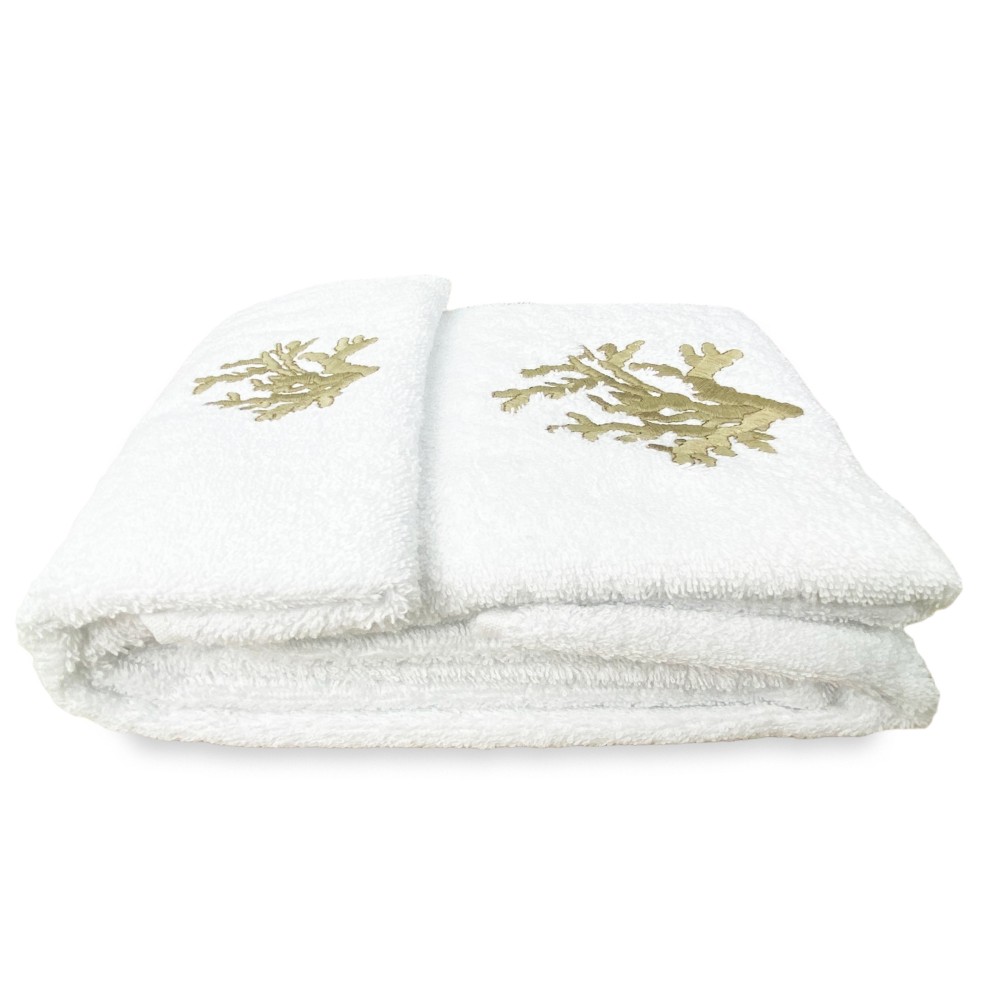 CORAL BEIGE Handtuchset aus reiner Baumwolle Made in Italy