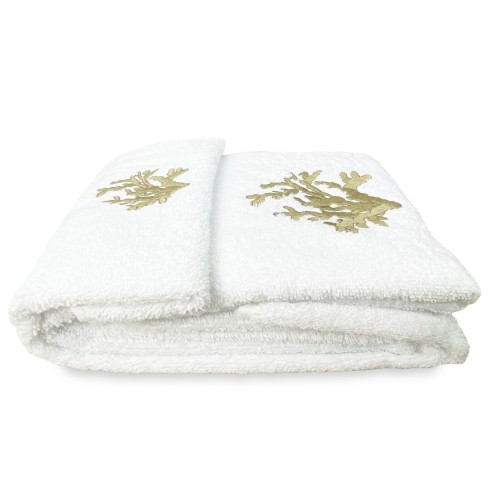 Juego de toallas de puro algodón CORAL BEIGE Made in Italy