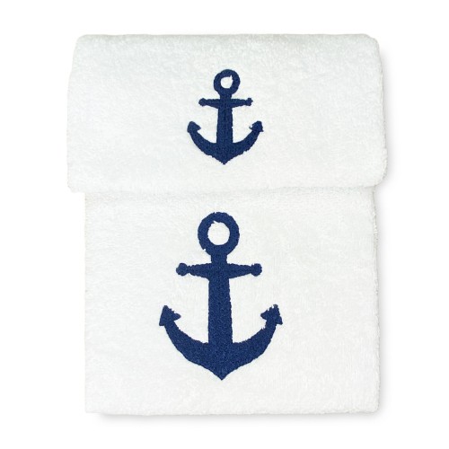 ANCHOR BLUE Handtuchset aus reiner Baumwolle Made in Italy