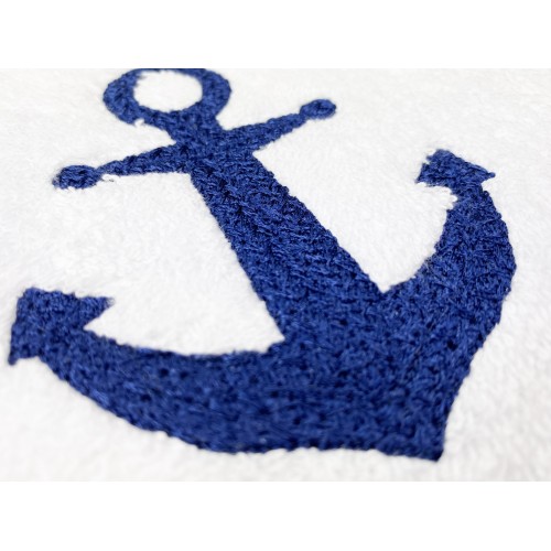ANCHOR BLUE pure cotton towel set Made in Italy