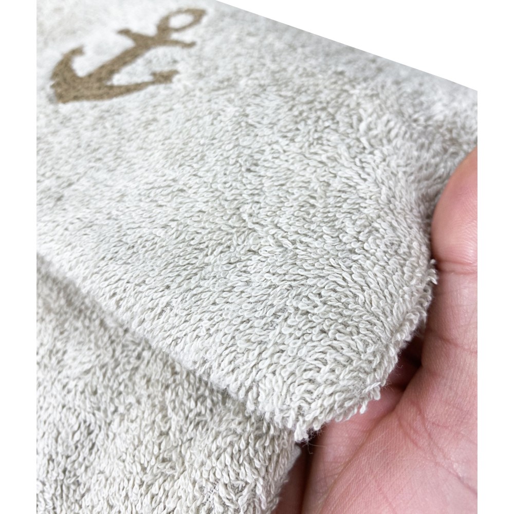 ANCHOR TOWEL SET HAZELNUT pure cotton Made in Italy