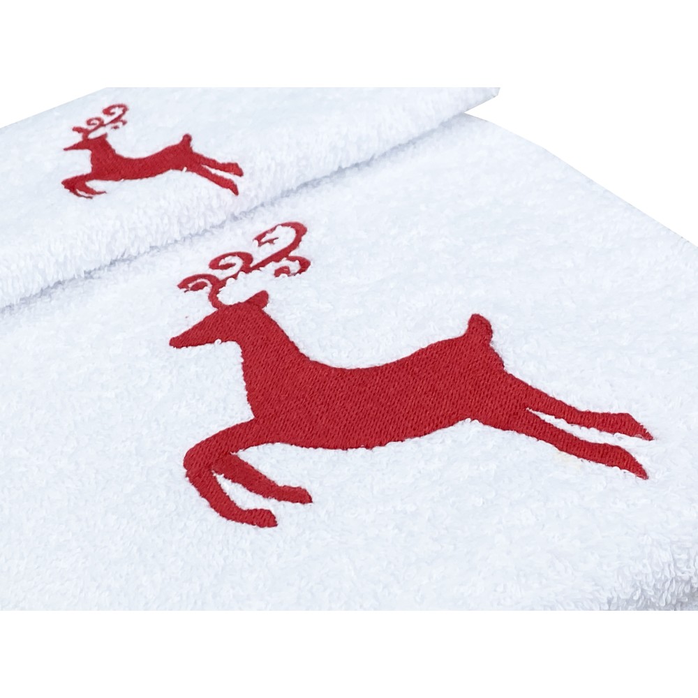 RED DEER towel SET pure cotton Made in Italy