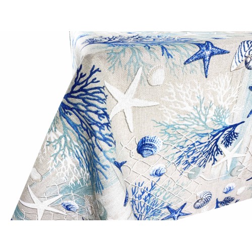 TOVAGLIA in COTONE mare MARINO coralli BLU