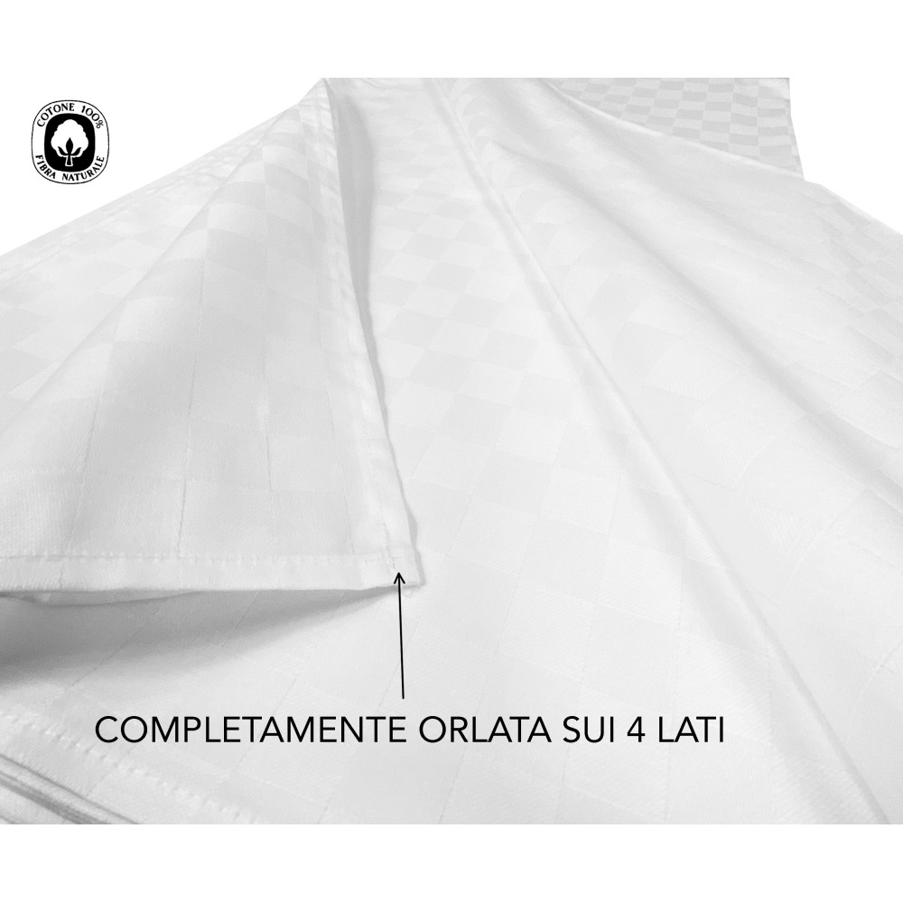 Loose tablecloth in FLANDERS WHITE pure cotton