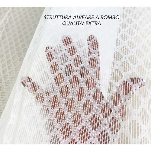 MOSQUITO NET FABRIC BY THE METER Rhombus solid color LEADED height cm. 300