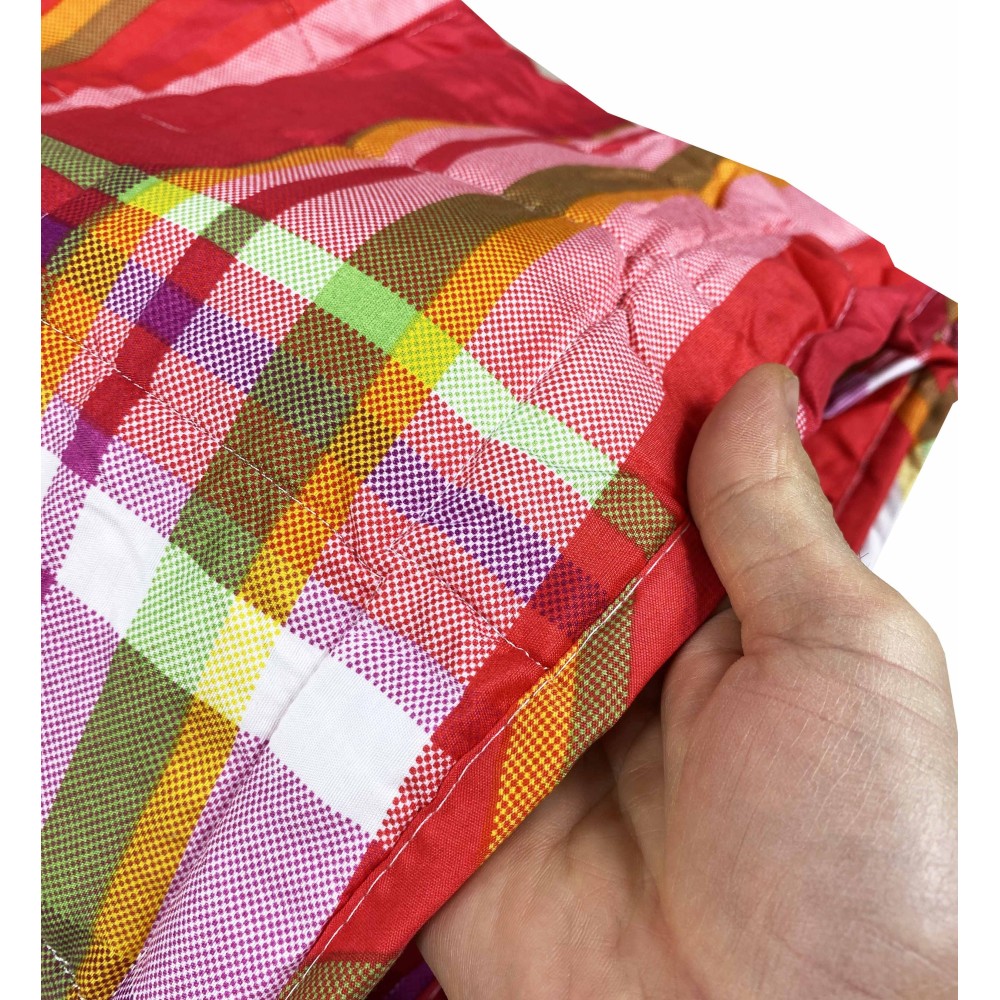 COPRILETTO trapuntato SPRING scozzese ROSSO e FUCSIA