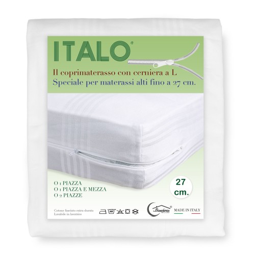 COUVERTURE ITALO sac AVEC ZIP À L hauteur cm. 27 pour matelas hauts