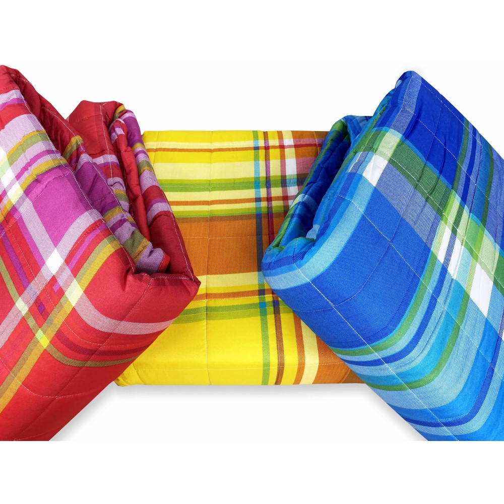 COPRILETTO trapuntato SPRING scozzese ROSSO e FUCSIA