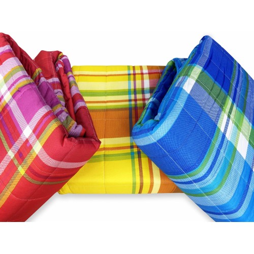 COPRILETTO trapuntato SPRING scozzese ROSSO e FUCSIA