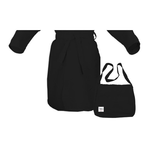 TECHNISCHER BADEMANTEL MIKROFASER PODDY schwarz