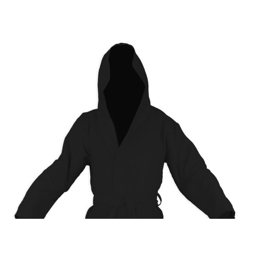 TECHNISCHER BADEMANTEL MIKROFASER PODDY schwarz