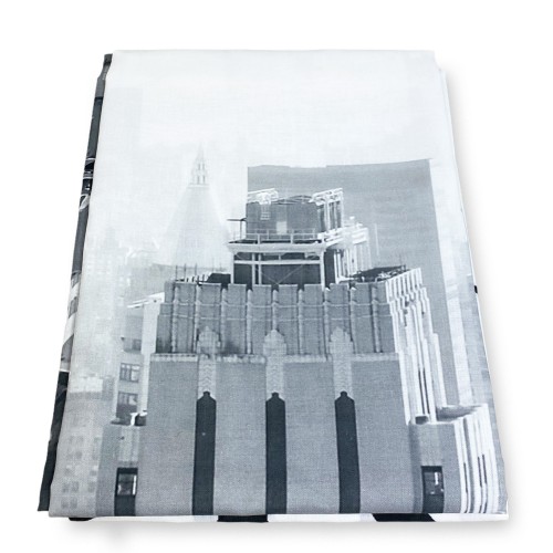 TENDA NEW YORK GRATTACIELI cm.160X300 confezionata MADE in ITALY misto lino