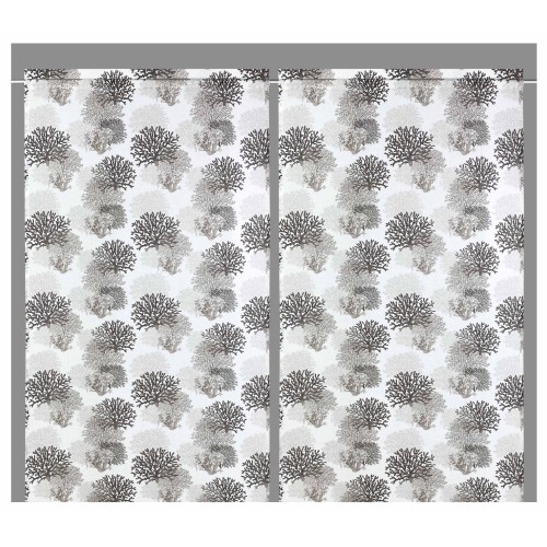 MODERNER Glasvorhang 45 oder 60 oder 80 breit BEIGE CORALS Leinenmischung Made in Italy