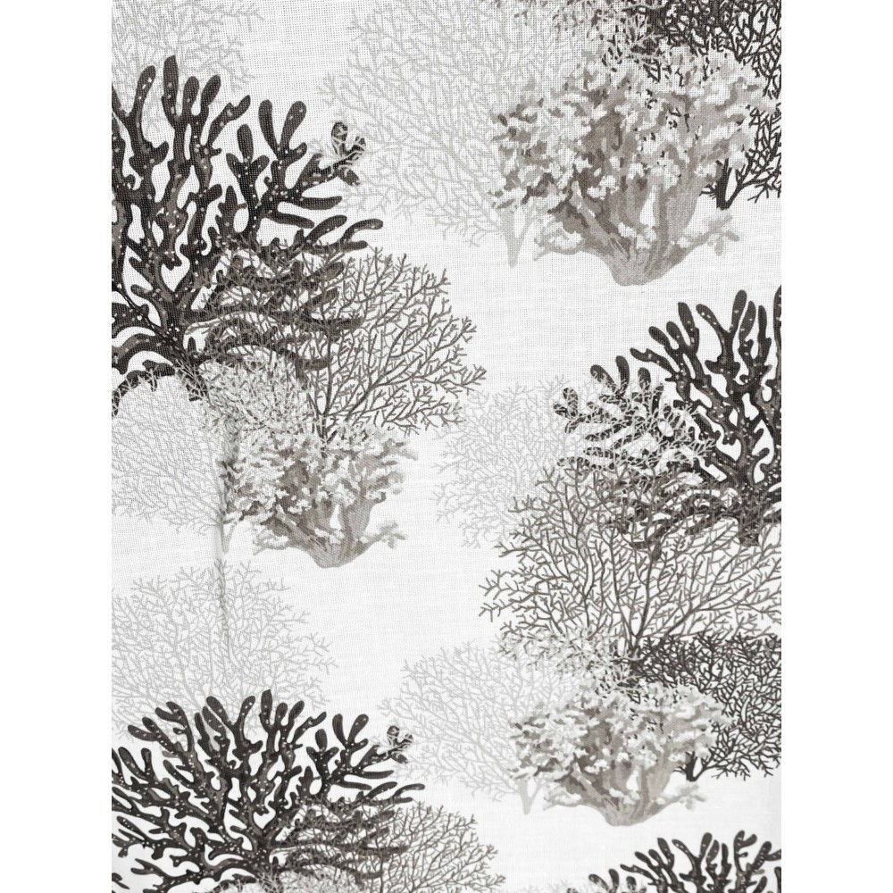 MODERN glass curtain 45 or 60 or 80 wide BEIGE CORALS linen blend Made in Italy