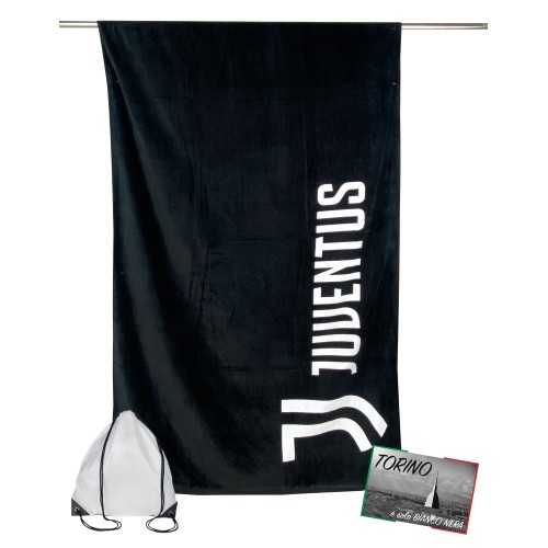 SERVIETTE de plage SPORT, la JUVE écrit en GRANDE taille Cm. 90 X 170 ORIGINE de la JUVENTUS AVEC un SAC à dos, de l'APPORTER