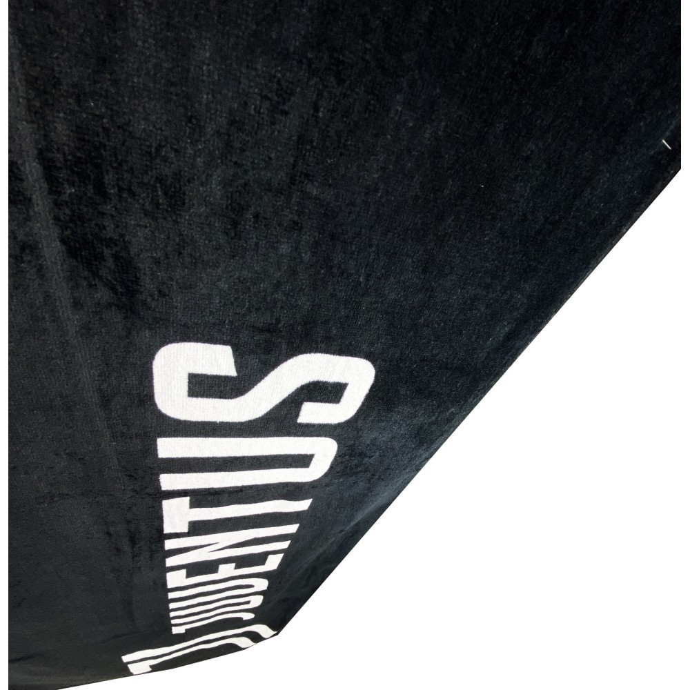 TOALLA DE PLAYA JUVE SPORT escrita TAMAÑO GRANDE Cm. 90 X 170 JUVENTUS ORIGINAL CON MOCHILA TOALLERO y postal TORINO IS