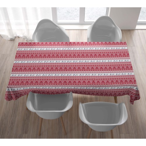 NAPPE en COTON de style montagnard CERVINO rouge