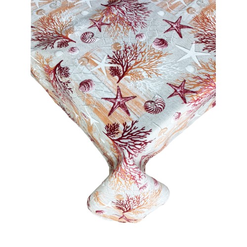 mantel antimanchas RESINATA TORINO mar MARINO corales RED