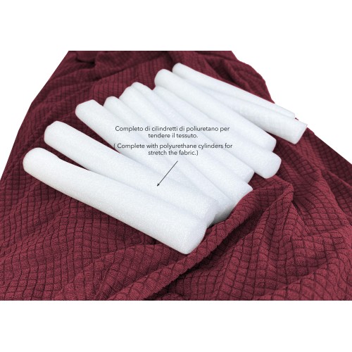 Couverture de canapé extensible ATHÈNES universelle BORDEAUX biélastique