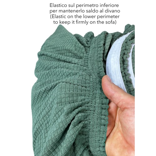 COPRIDIVANO elasticizzato ATENE universale VERDE bielastico