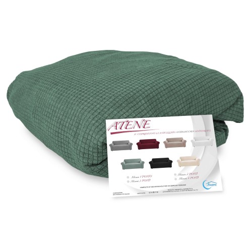 STRETCH SOFA COVER ATHENS universal GREEN bi-elastic